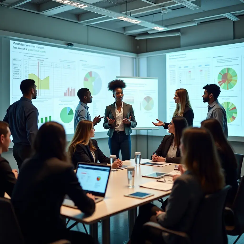 Aerial view of a Canadian wind farm with turbines generating renewable energy.