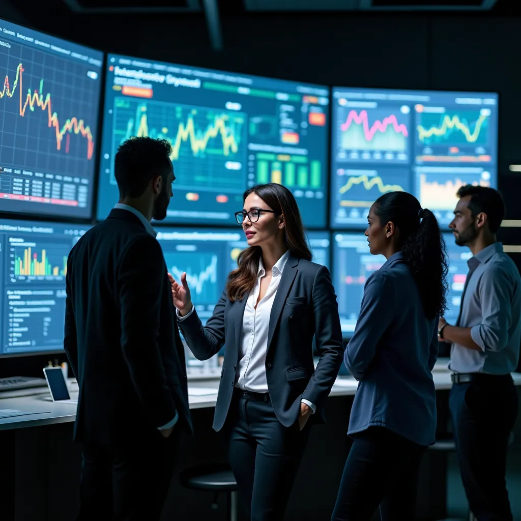 Professional conducting a presentation on future energy trends using a projector.
